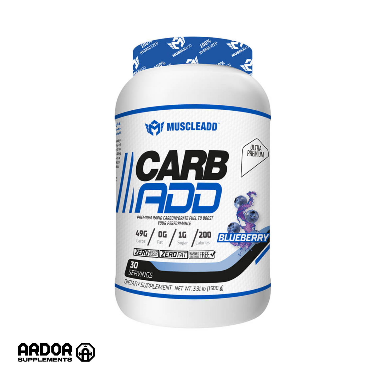 Muscle Add Carb Add-30Serv.-1500G-Blueberry - 30 serving