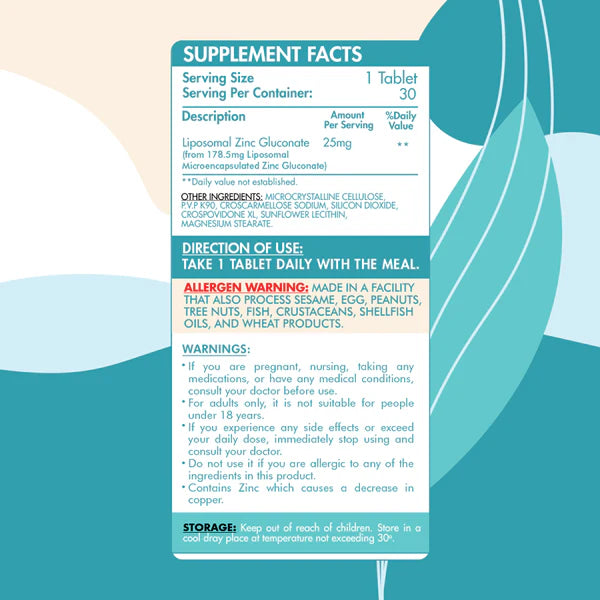 Liposomal Zinc Gluconate-30Serv.-30Tablets