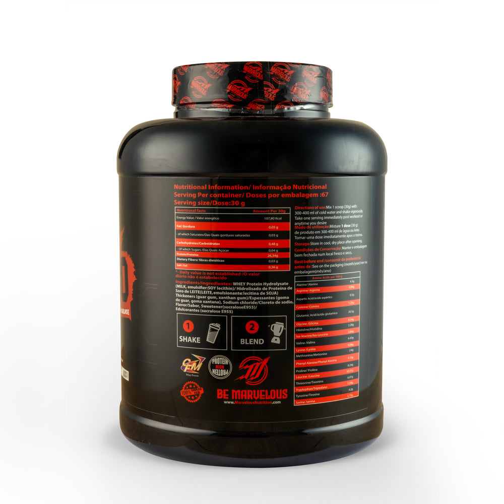 Marvelous Nutrition Hydro 100% Hydrolyzed Whey Protein Isolate 67 Servings