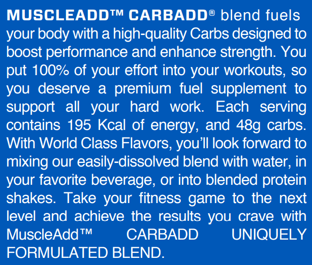 Muscle Add Carb Add-30Serv.-1500G-Blueberry - 30 serving