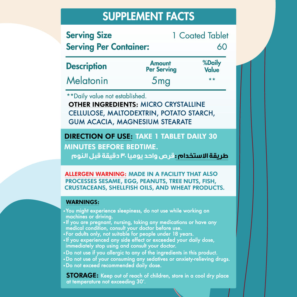 Organic Nation Melatonin 5mg-60Serv.-60Tablets