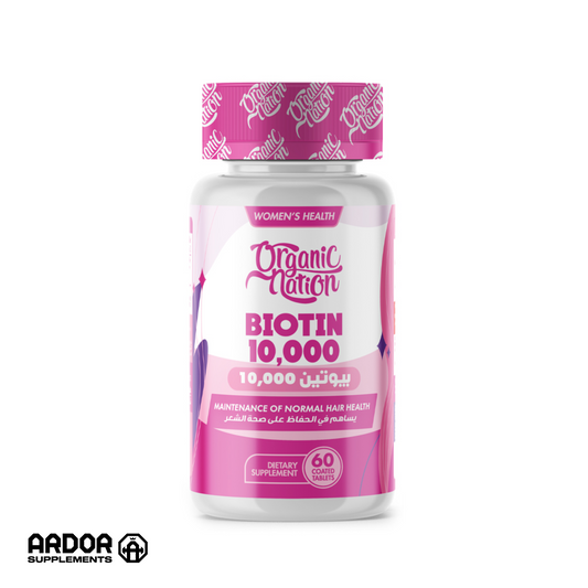 Organic Nation Biotin 10,000MCG Ultimate Hair Growth-60Serv.-60Tablets